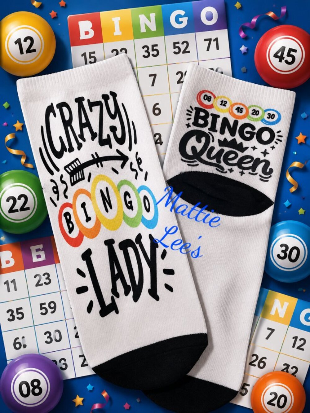 Crazy Bingo Lady Ankle Socks